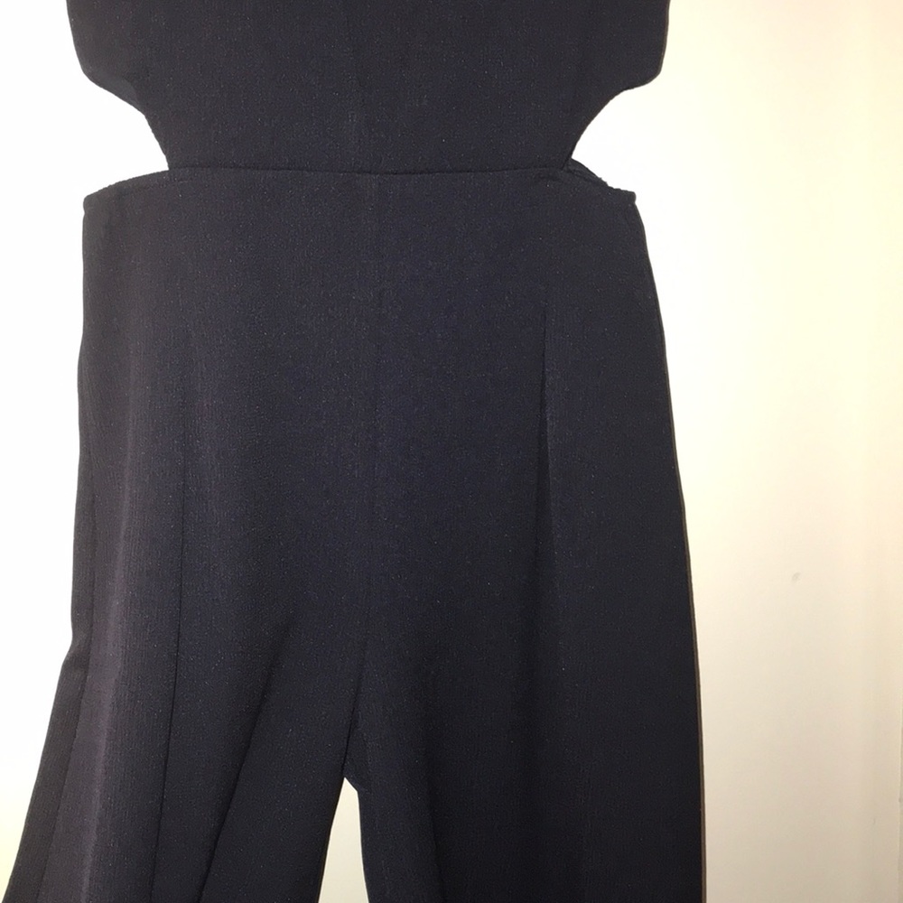 Navy Blue Sleeveless Cut-Out Grommet Romper - Picture 3 of 6